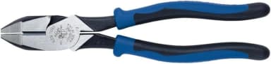 Klein Tools J2000-9NE side cutter lineman's pliers with high-leverage design for cutting ACSR, copper, and guy wire.