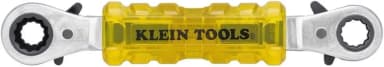 Klein Tools KT223X4-INS insulated 4-in-1 box wrench covering four bolt sizes for safe use near energized line construction equipment.