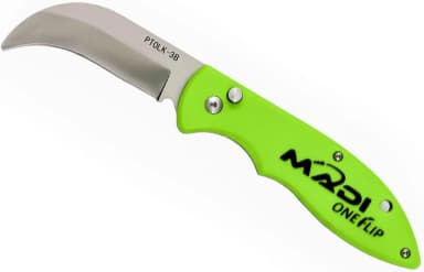 MADI PTOLK-3B OneFlip lineman knife with hawkbill blade for one-handed opening and clean insulation stripping.